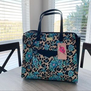 Betsey Johnson Leopard Flower Tote Purse